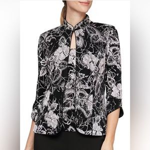 NWT Alex Evenings 3/4 Sleeve Scoop Neck Mock Neck Collar 2-Piece  Set Sz…